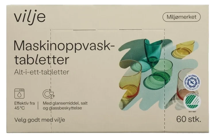 Maskinoppvask Tabletter 60stk Vilje