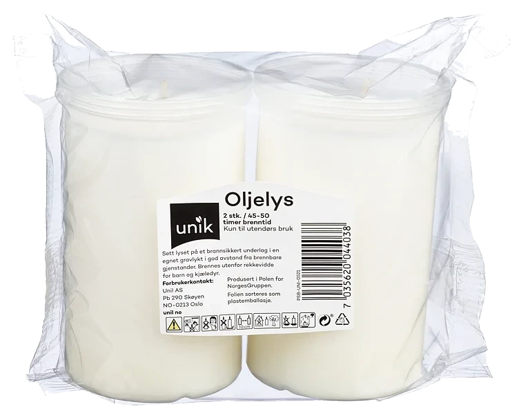 Oljelys 9,5cm 2pk Unik