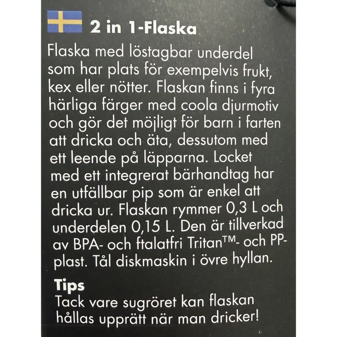 Vattenflaska Orange Älg 2-i-1