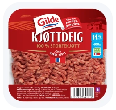 Kjøttdeig Storfe uten Salt og Vann 14% 400g