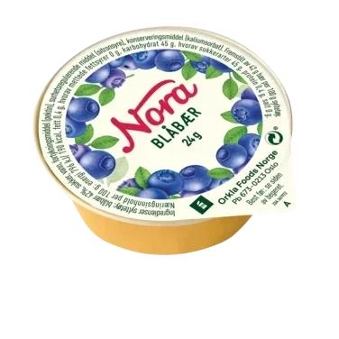 Blåbærsylt Porsj 24g Nora