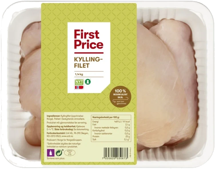Kyllingfilet 1,4kg First Price