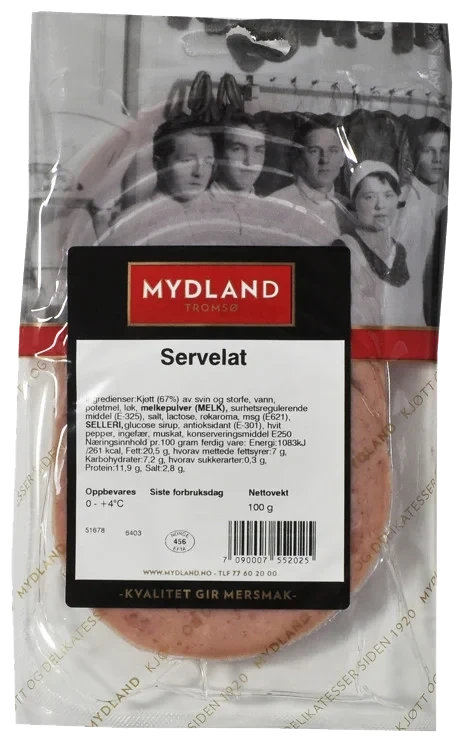 Servelat 100g Mydland