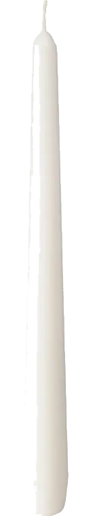 Antikklys 25cm hvit   50stk