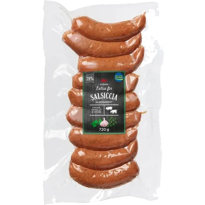 Salsiccia Extra FIn 78% Kötthalt 720g ICA