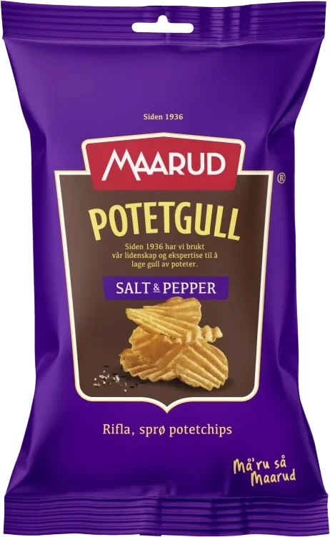 Potetgull Salt&pepper 40g Maarud Krt 20stk