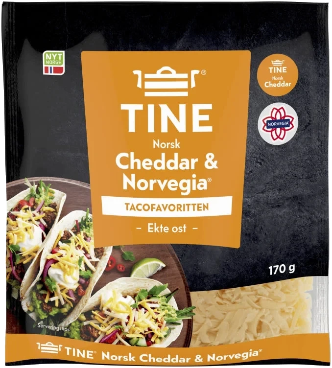 Cheddar&Norvegia Revet Ost 170g Tine