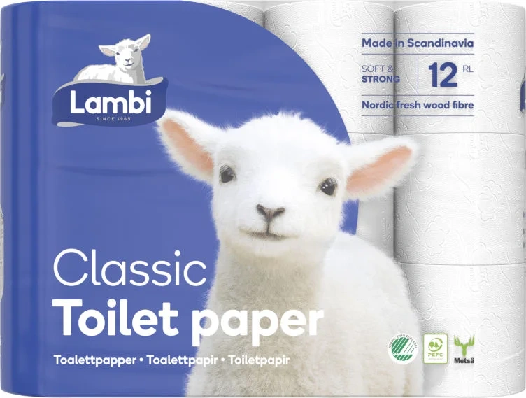 Toalettpapir Hvit 12rl Lambi