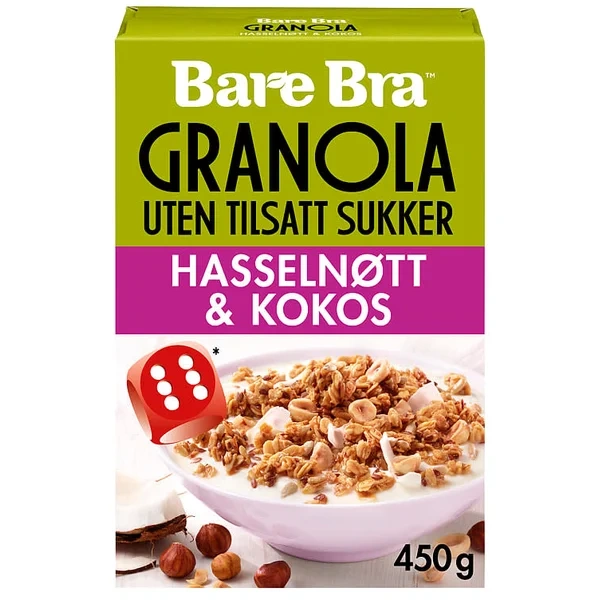 Granola Hasselnøtt&Kokos 450g Bare Bra