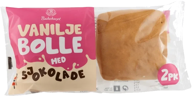 Vaniljebolle m/Sjokolade 2pk Bakehuset