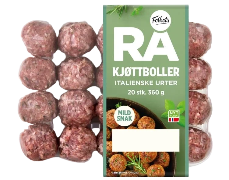 Kjøttboller Rå Italia 20stk 360g Folkets