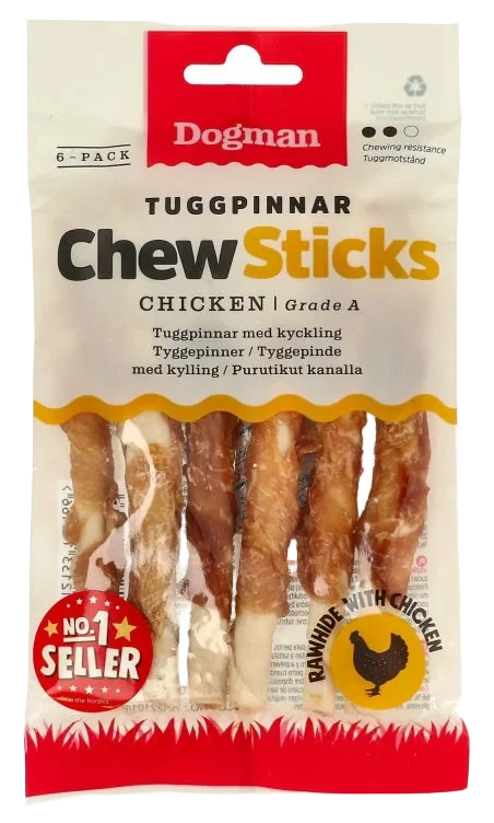 Tyggepinner Kylling 6pk Dogman