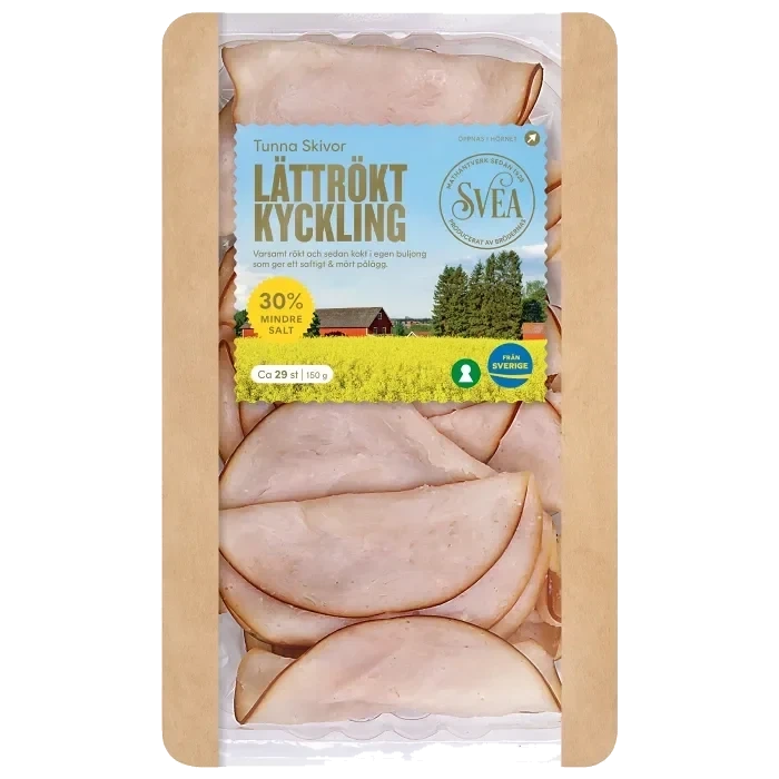 Kyckling Lättrökt Tunna skivor 150g Svea