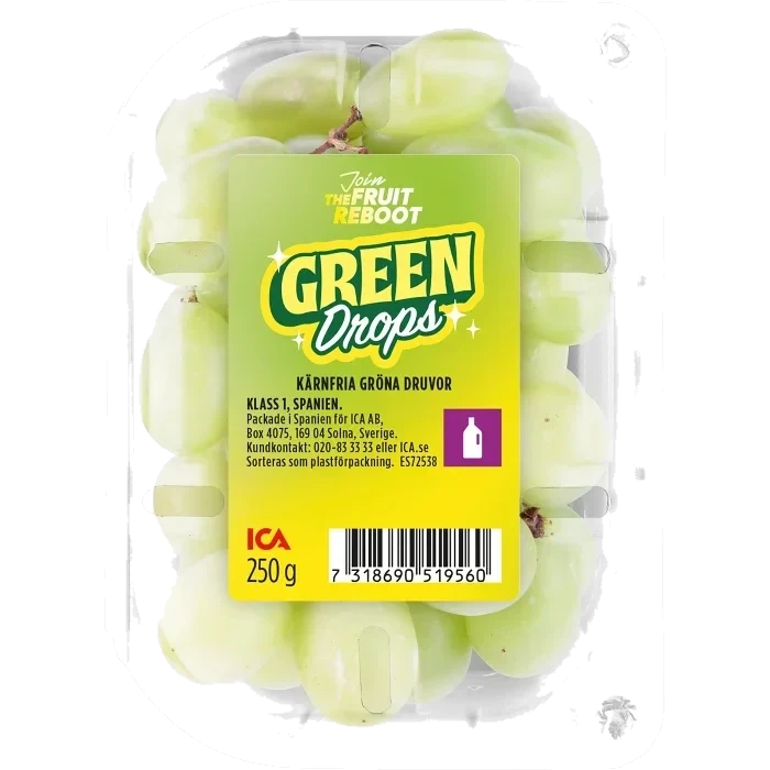 Gröna Druvor kärnfria 250g Klass 1 ICA