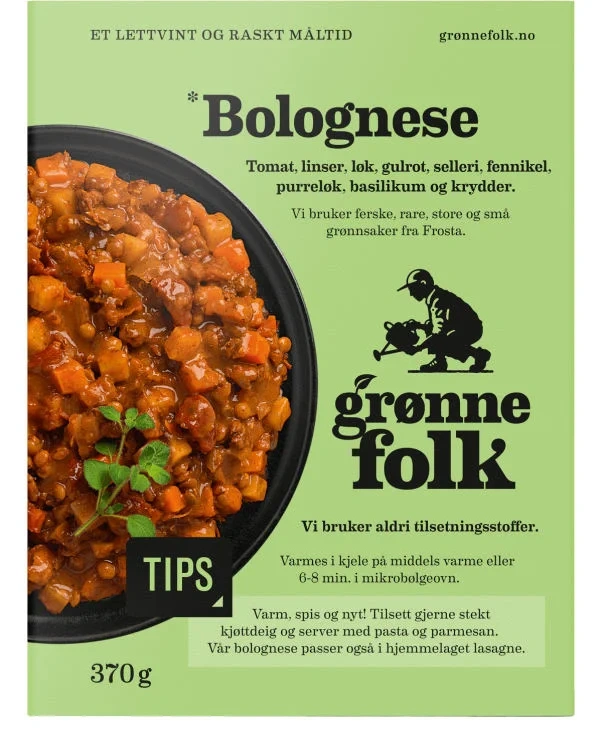 GRØNNE FOLK Bolognese 370 g X 4 X 240