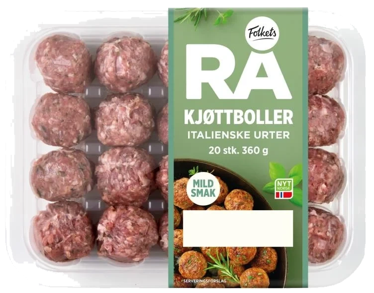 Kjøttboller Rå Italia 20stk 360g Folkets