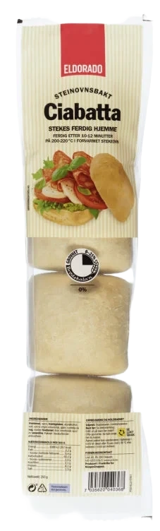 Ciabatta Steinovnsbakt 4x62g Eldorado