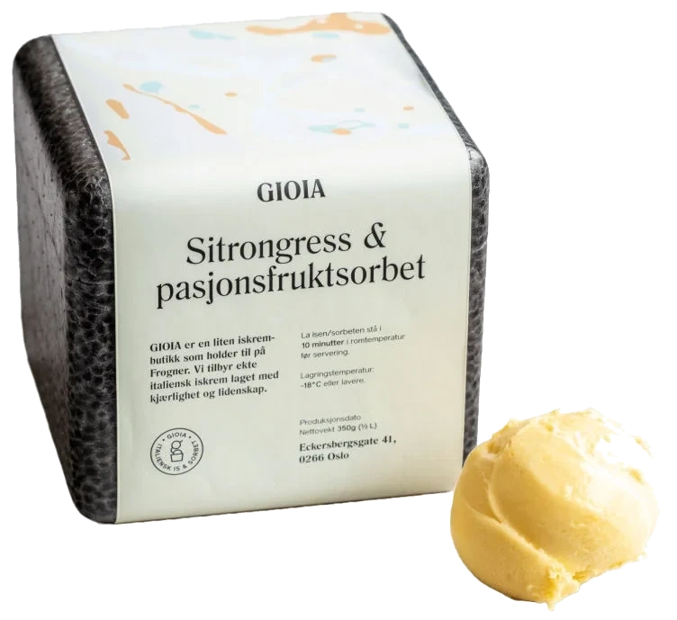 GIOIA Sitrongress & Pasjonsfruktsorbet 0.5L