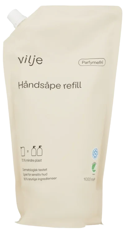 Vilje Håndsåpe Parfymefri Refill 1l