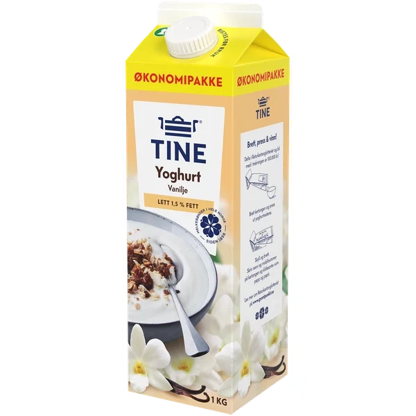 Tine Lettyoghurt Vanilje 1kg