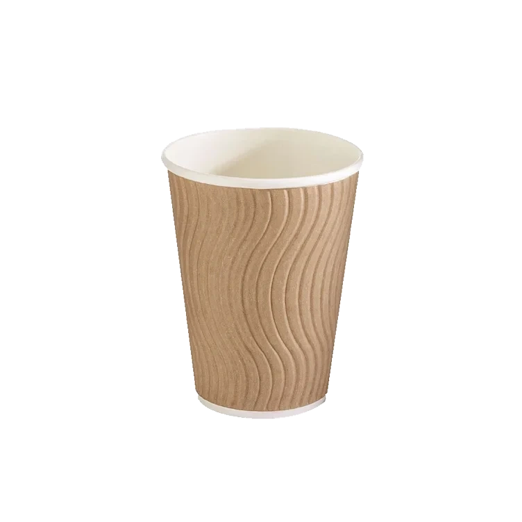 Kaffebeger double wall 30cl wave brun  20x40stk
