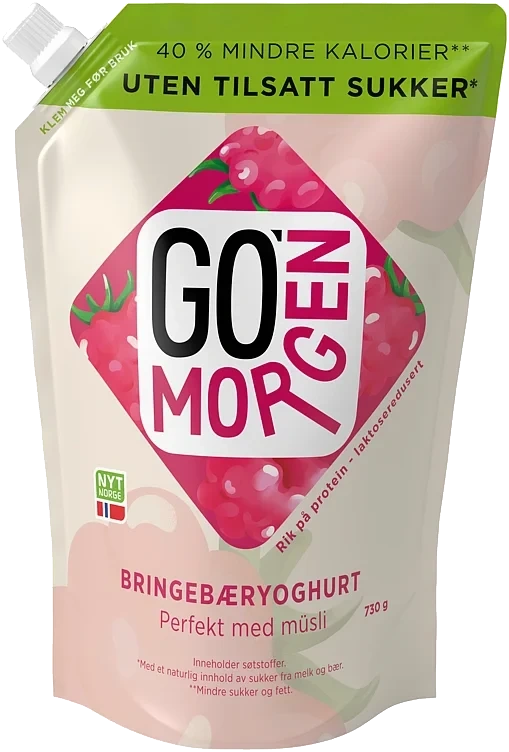 Go'morgen bringebær uten tilsatt sukker  730g