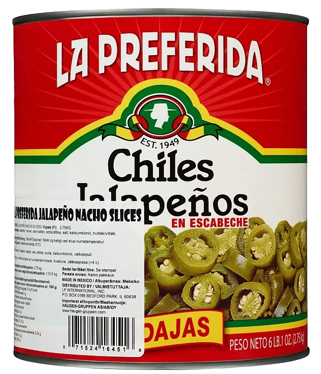 Jalapenos i skiver (hot)   2,75kg