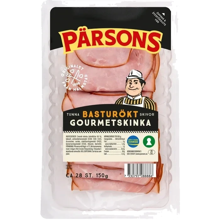 Skinka Basturökt Tunna Skivor 150g Pärsons