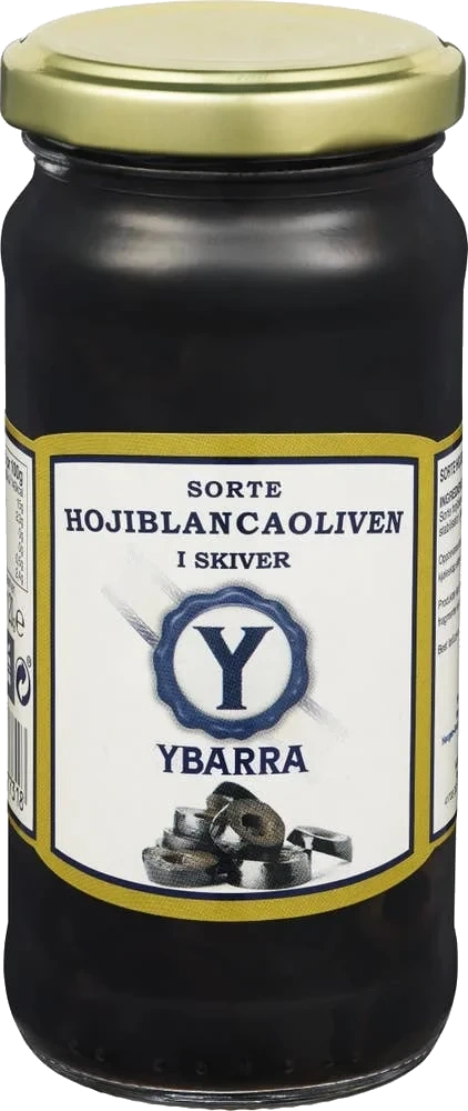 Sorte Hojiblancaoliven i skiver 230 g