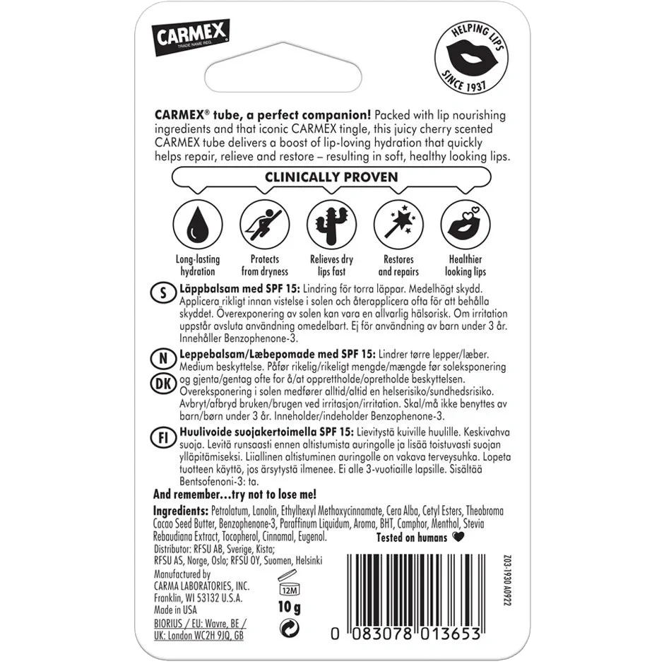 Carmex Lip Balm Cherry Tube