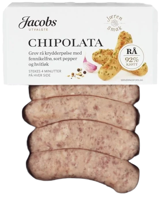 Chipolata Pølse Rå 240g A.idsøe/jacobs Utvalgte