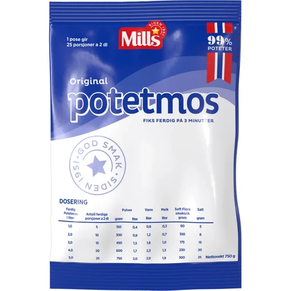 Potetmos 750g