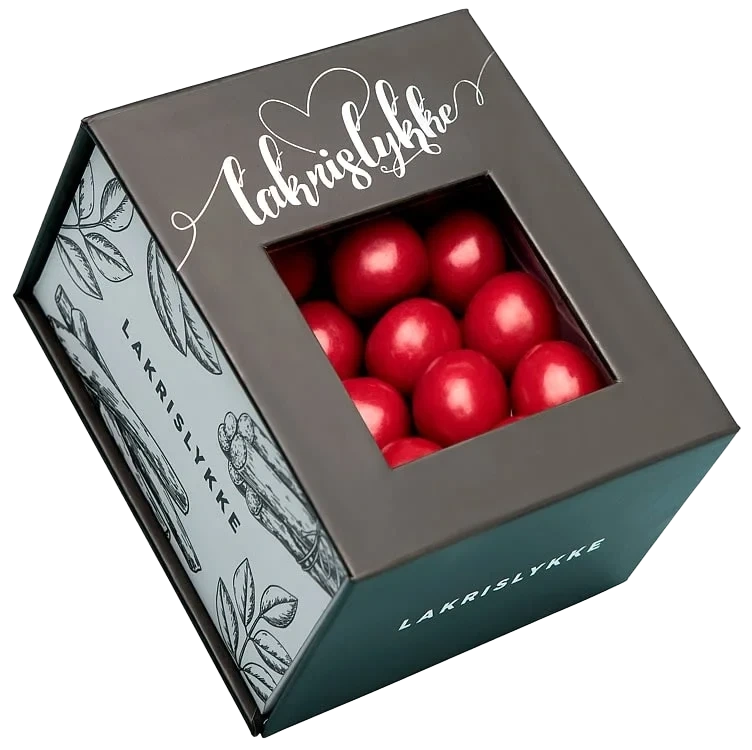 Lakrislykke Kuler - Bringebær 120g Eske