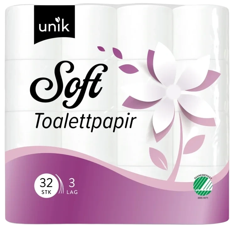 Toalettpapir Soft 3lags 32rl Unik