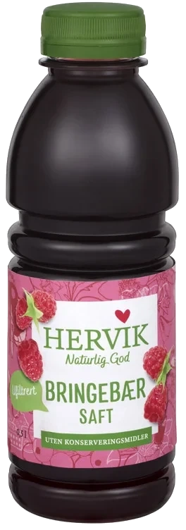 Hervik Ufiltrert Bringebærsaft 0.5l