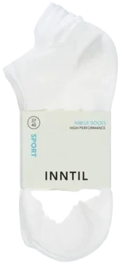 INNTIL AS Sports ankle socks, 5 pairs, White, 37-40