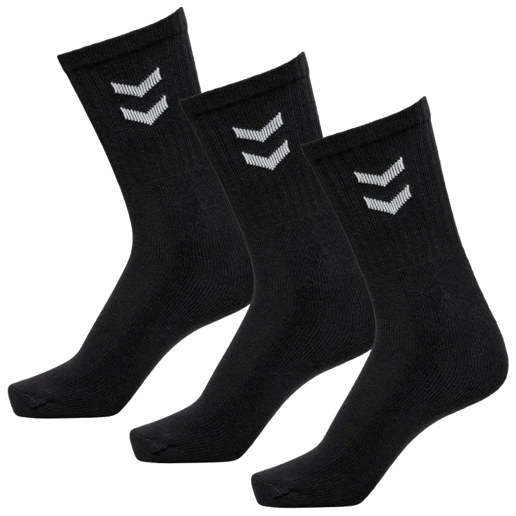Sokker Sort Str 32-35 3pk Hummel