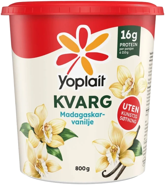Yoplait Kvarg Madagaskar-Vanilje 800g