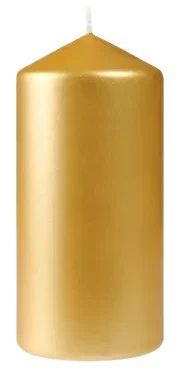 Stumpenkerze matt Gold