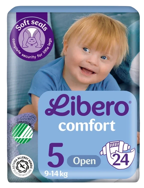 Libero Comfort 5 Åpen Bleie 9–14 Kg, 24 stk