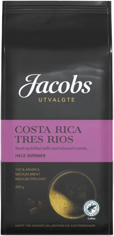 Costa Rica Tres Rios Hele Bønner 500g Jacobs