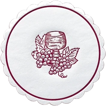 Tissue-Untersetzer, rund Grapes Bor