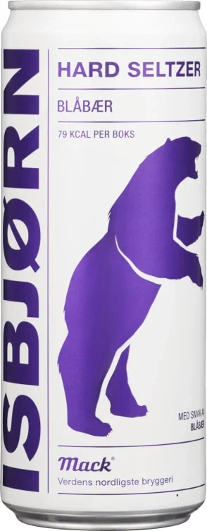 Isbjørn Hard Seltzer Blåbær 0,33l boks