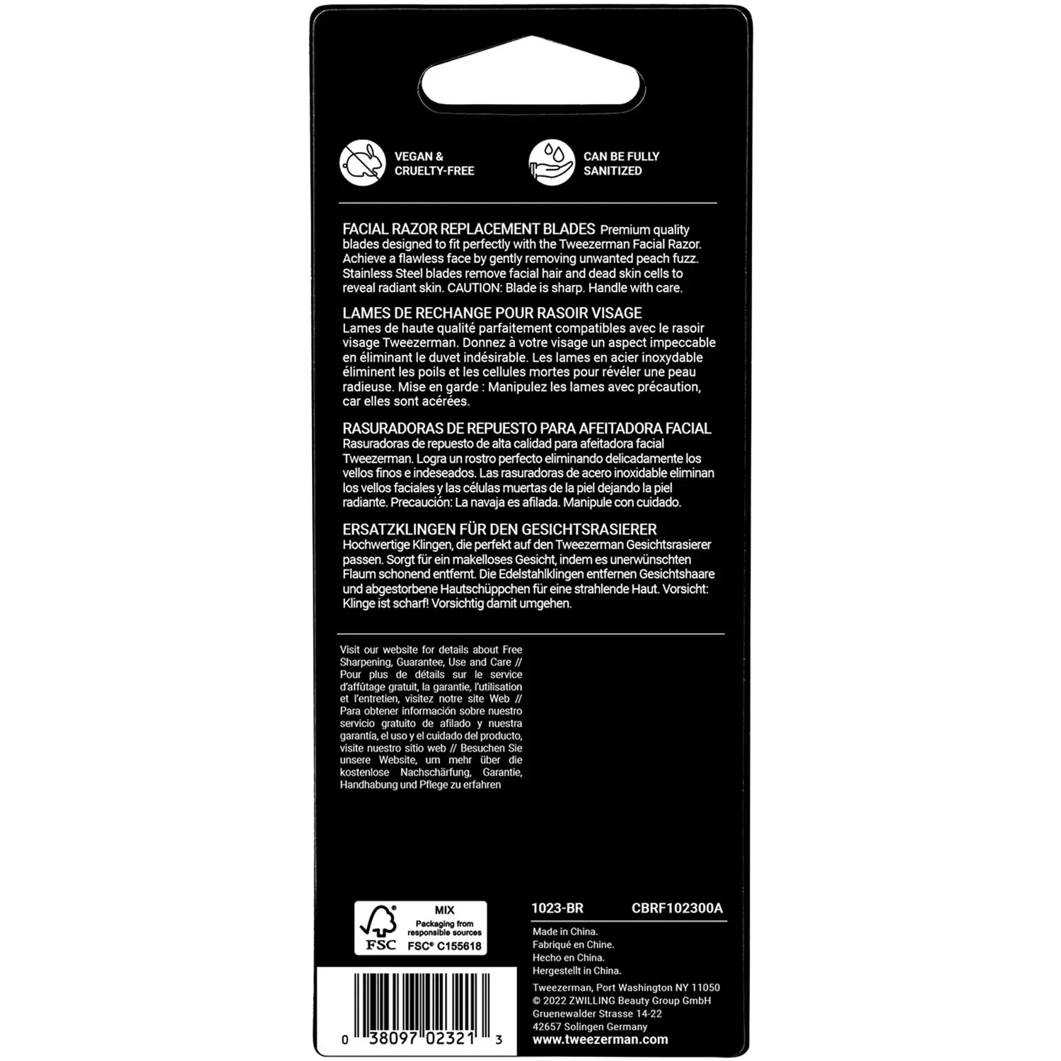 Tweezerman Facial Razor Replacement Blades Retail