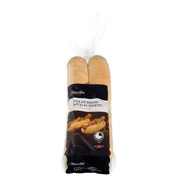 Pølsebrød Surdeig 520g 8stk Jacobs Utval