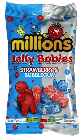 Jelly Babies Jordbær 190g Millions