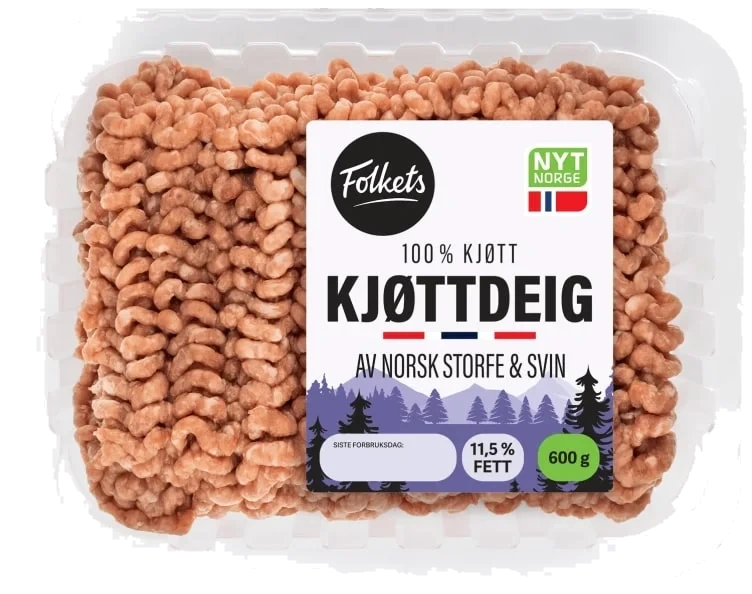 Kjøttdeig Storfe&Svin 600g Folkets