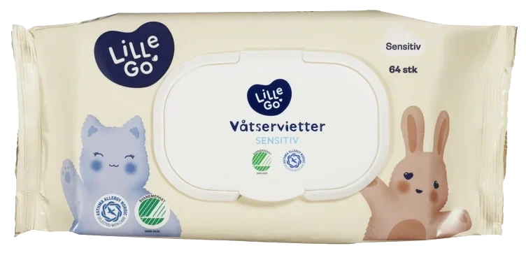 Plastfri 64stk Lille Våtservietter Plastfri