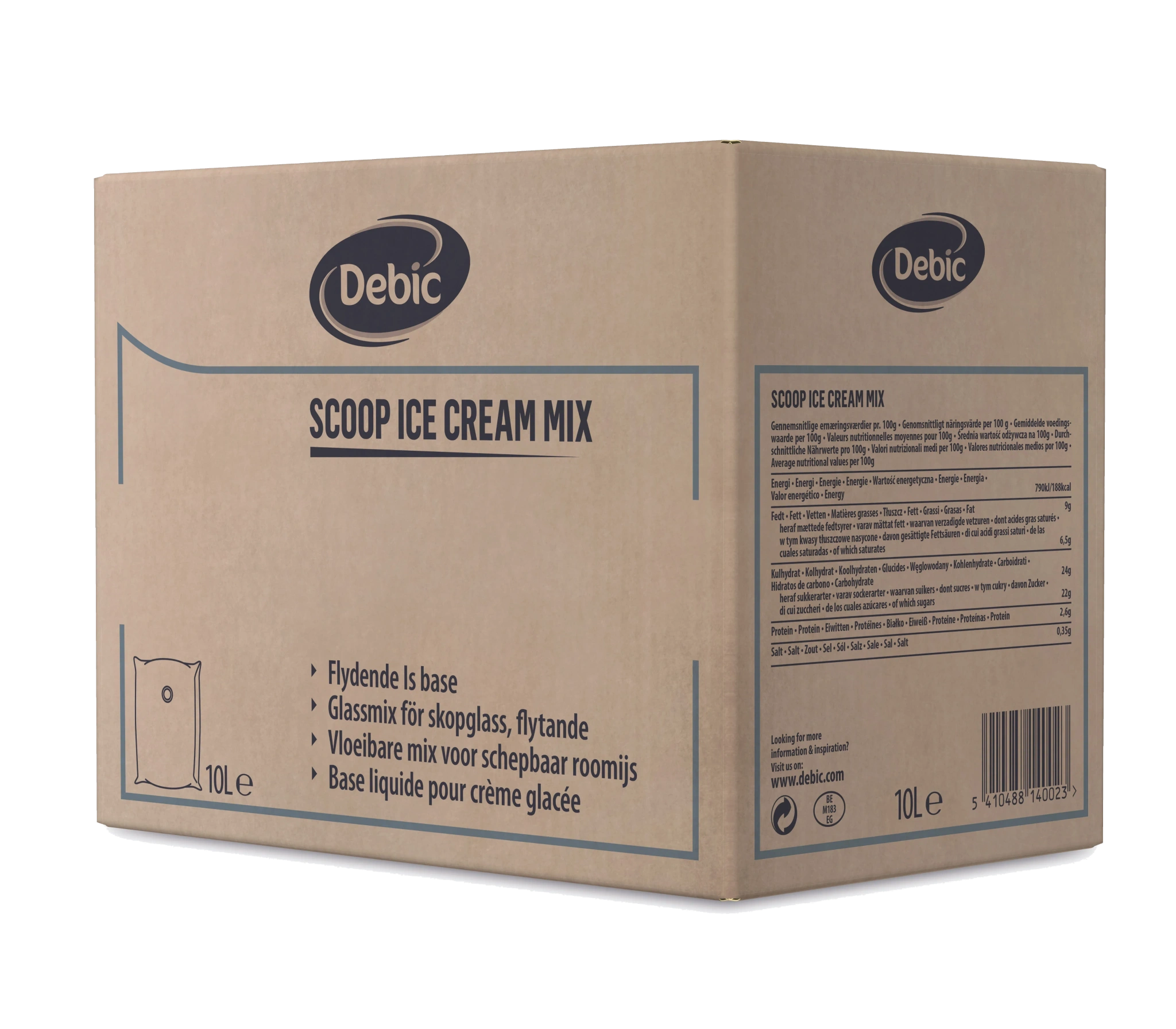Glassbas Scoop Ice Cream  10L BIB