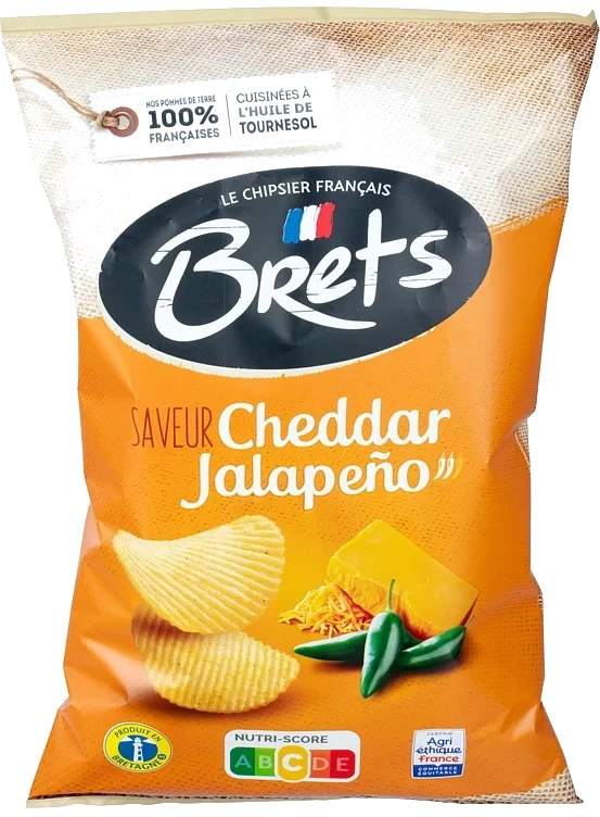 Potetchips m/cheddar & jalapeño  125g